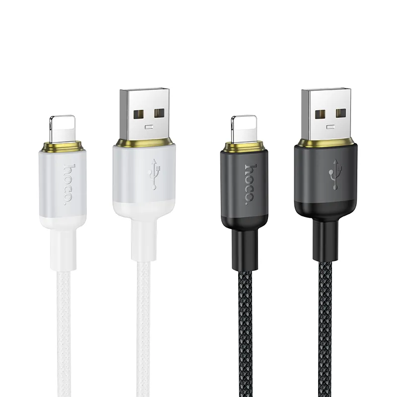 Cable USB A to Lightning Hoco 2,4A 1 m X128 Benefit black - Image 4