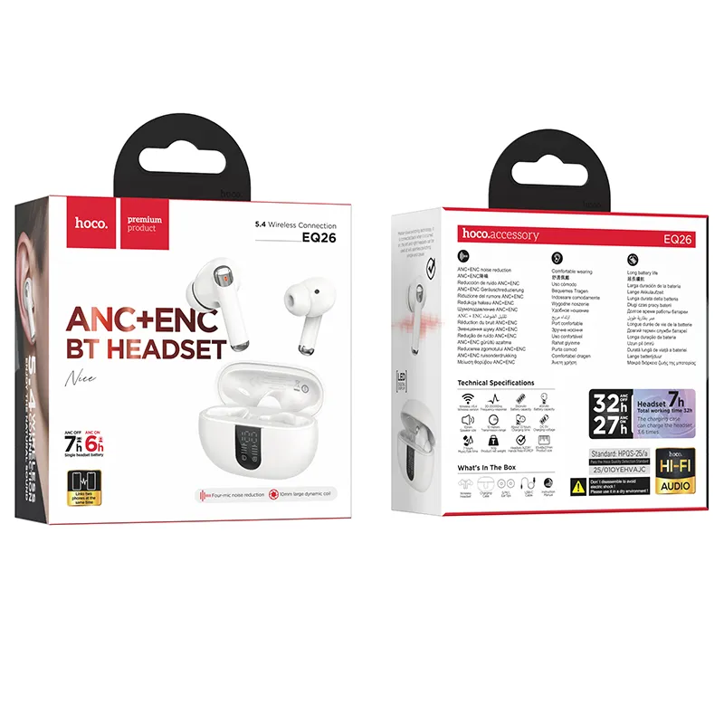 Wireless earphones Hoco TWS ANC + ENC EQ26 white - 5. kép