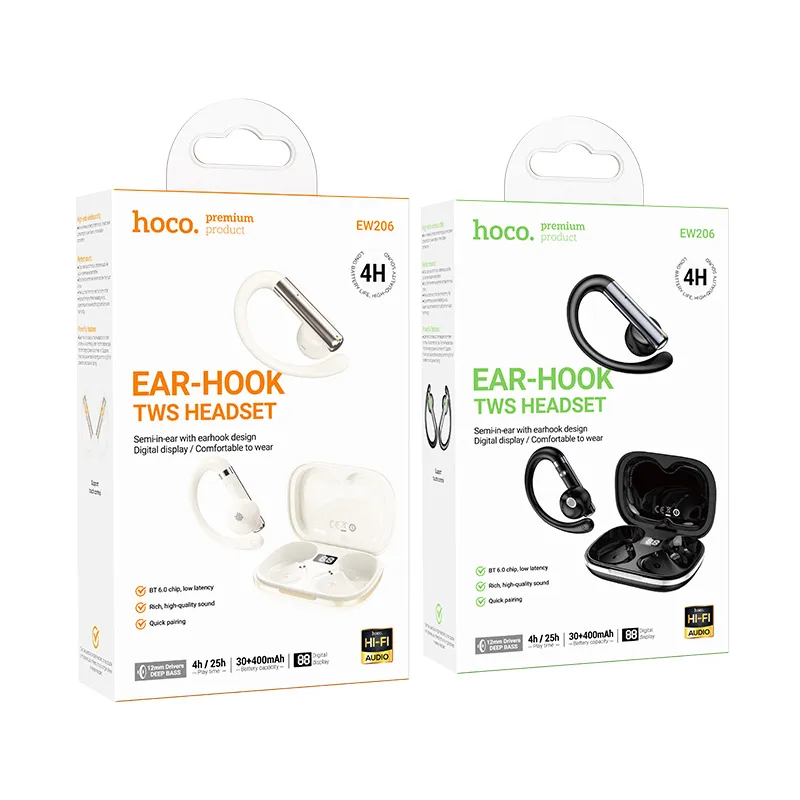 Wireless earphones Hoco TWS EW206 milky white - Image 5