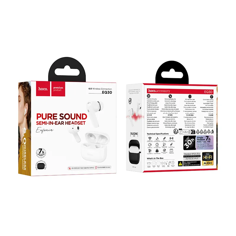 Wireless earphones Hoco TWS EQ30 white - Image 6