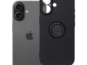 iPhone 17 szilikongyűrűs tok, fekete