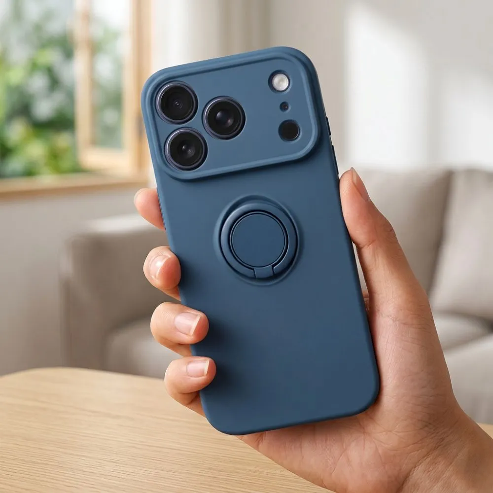 Case for iPhone 18 Pro / 17 Pro Silicone Ring dark blue - Image 3