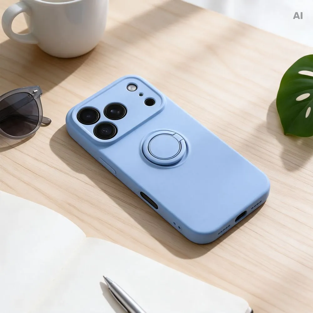 Case for iPhone 18 Pro Max / 17 Pro Max Silicone Ring light blue - Image 4