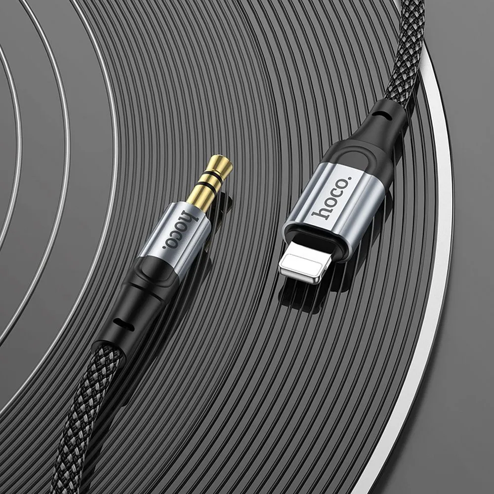 Cable AUX Lightning to Jack 3,5 mm Hoco 1 m UPA26 black - Image 5