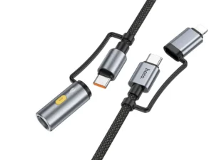 Cable All-in-one USB C / Lightning to USB C / Cigarette lighter Hoco PD 3A 60W 1,2 m U138 grey