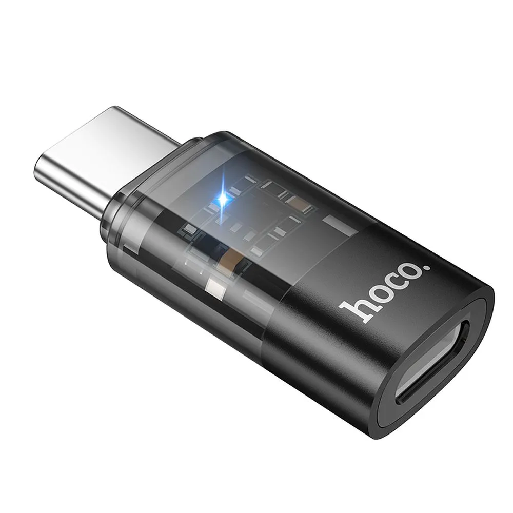 Adapter USB C to Lightning Hoco UA36D transparent black - 3. kép
