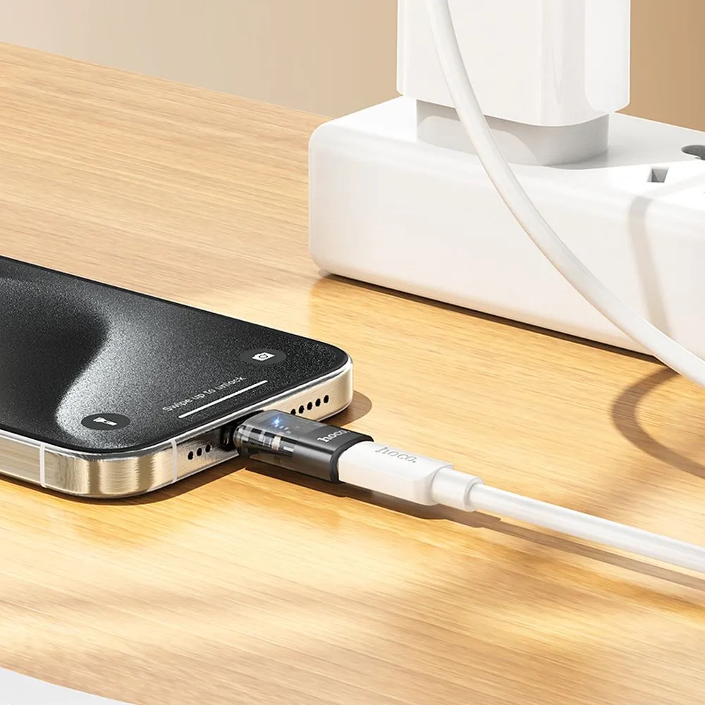 Adapter USB C to Lightning Hoco UA36D transparent black - 5. kép