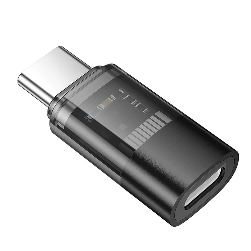 Adapter USB C to Lightning Hoco UA36D transparent black - 2. kép