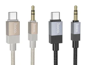 Cable AUX Jack 3,5 mm (male) to USB C (male) Hoco 1 m UPA32B gold