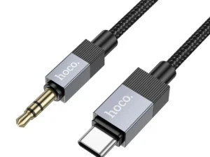 Cable AUX Jack 3,5 mm (male) to USB C (male) Hoco 1 m UPA32B black
