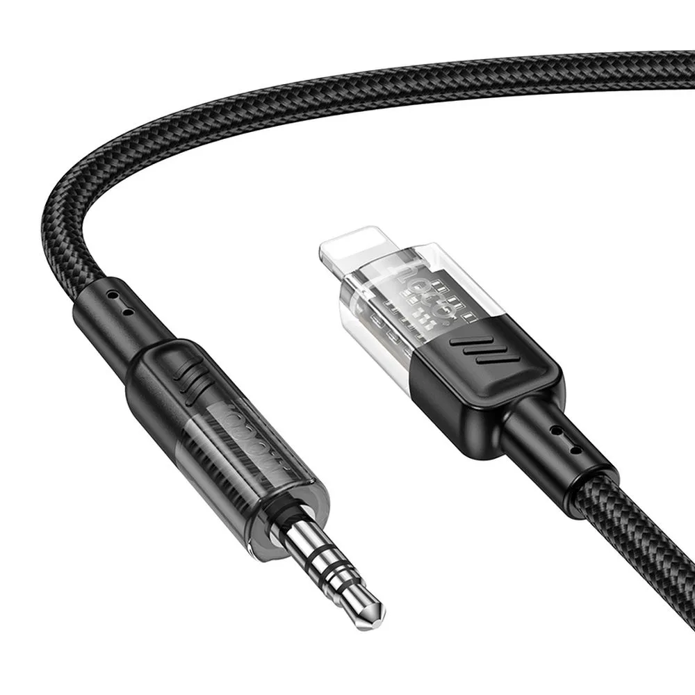 Cable AUX Jack 3,5 mm to Lightning Hoco 1,2 m UPA27 black - Image 3