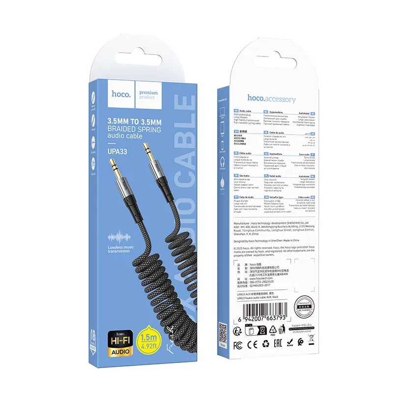 Cable AUX Jack 3,5 mm to Jack 3,5 mm Hoco 1,5 m UPA33 black - Image 9
