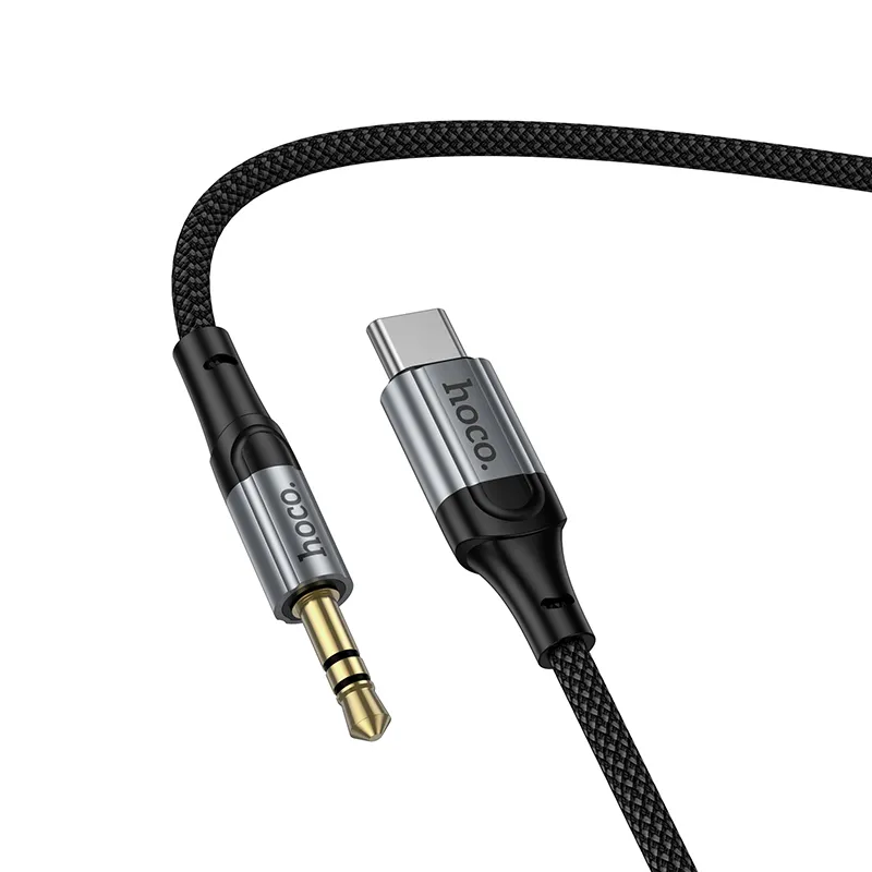Cable AUX Jack 3,5 mm to USB C Hoco 1,5 m UPA33B black - Image 3
