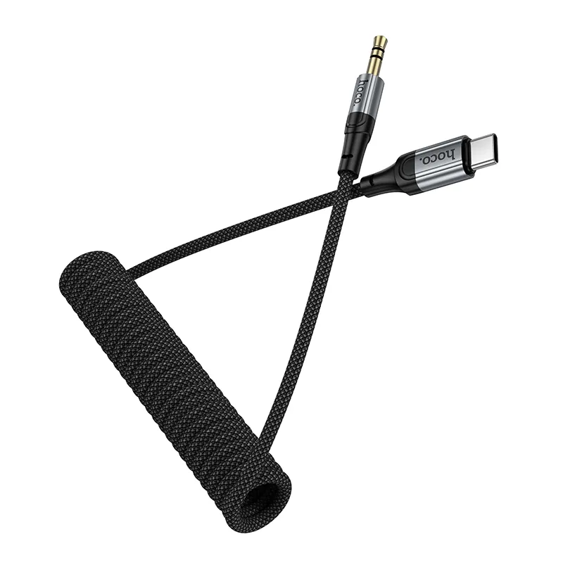 Cable AUX Jack 3,5 mm to USB C Hoco 1,5 m UPA33B black - Image 2