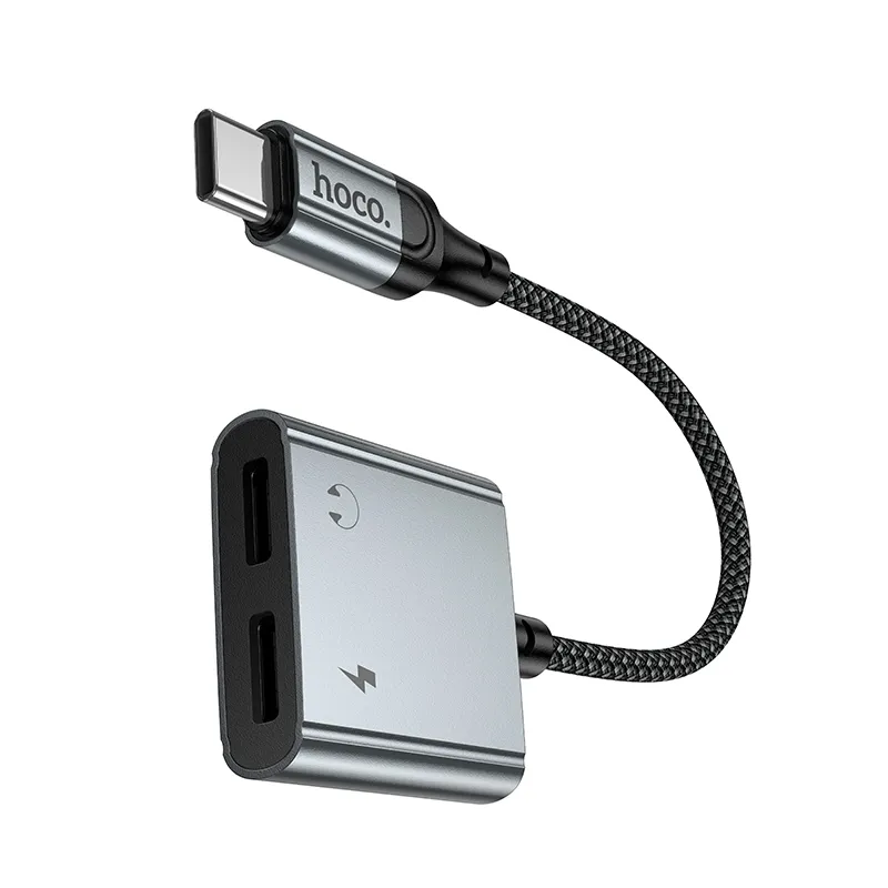 Adapter AUX USB C to 2x USB C max 10W Hoco UPA34A UPA34A gray - Image 8