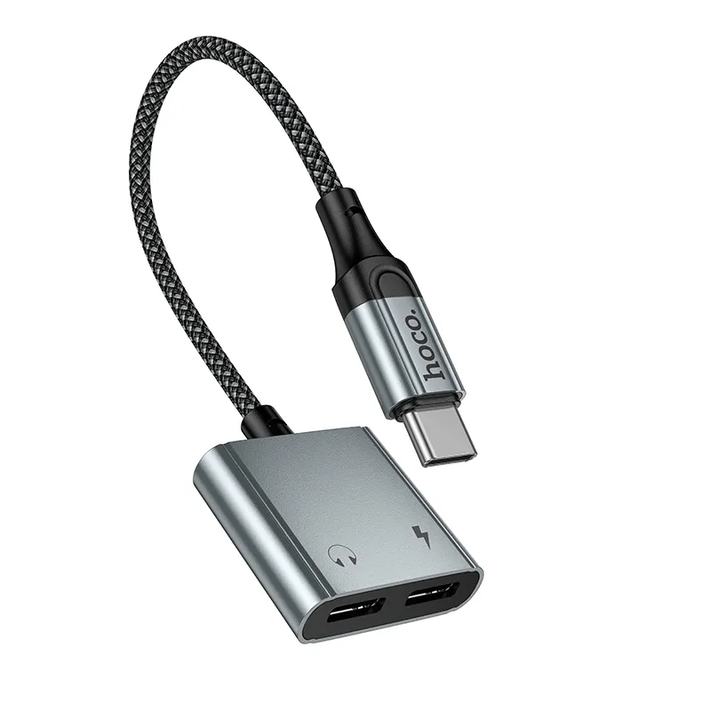 Adapter AUX USB C to 2x USB C max 10W Hoco UPA34A UPA34A gray - Image 4