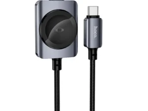 Hoco USB C to USB C cable PD100W with wireless charging for Apple Watch 1,2 m CW66 black
