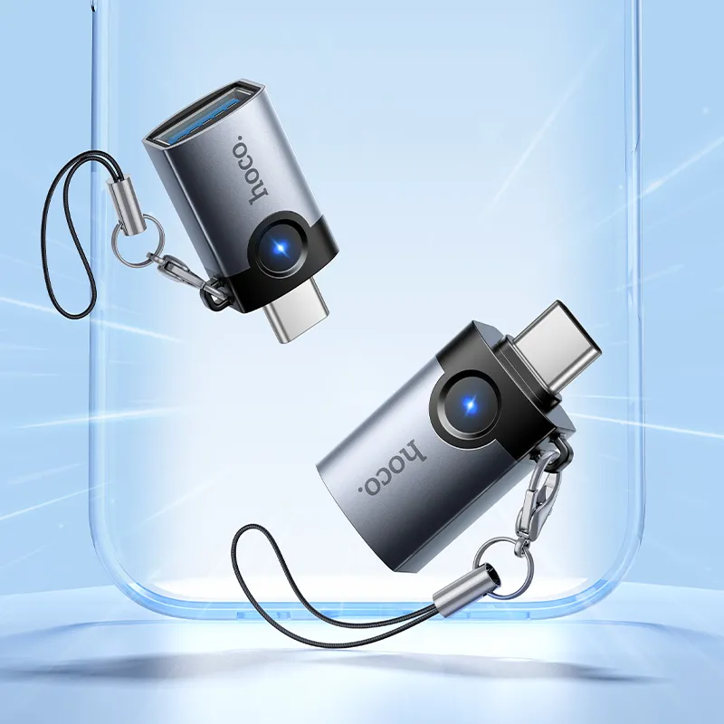 Adapter OTG USB C to USB A Hoco 3A UA46C gray - Image 7
