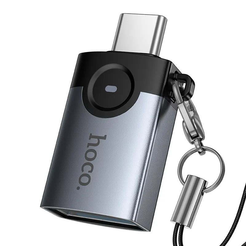 Adapter OTG USB C to USB A Hoco 3A UA46C gray - Image 3