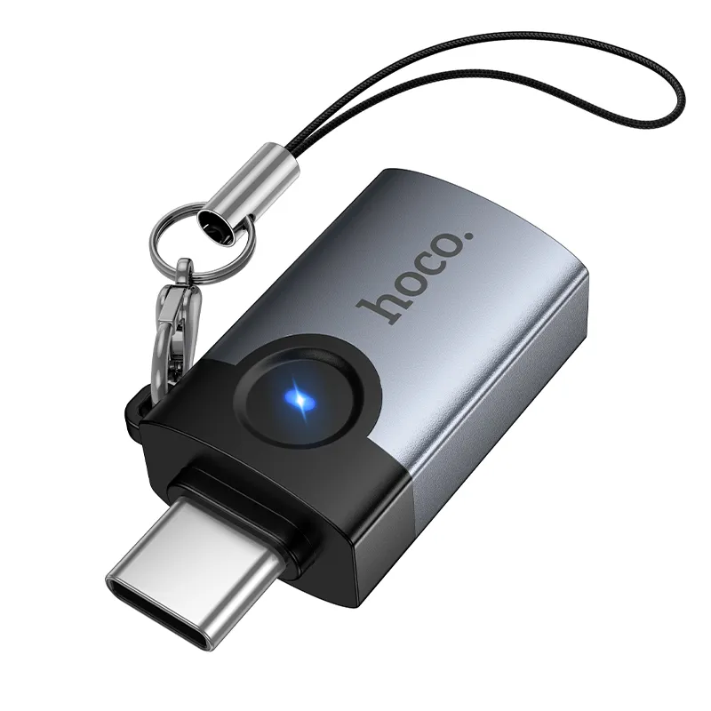 Adapter OTG USB C to USB A Hoco 3A UA46C gray - Image 2