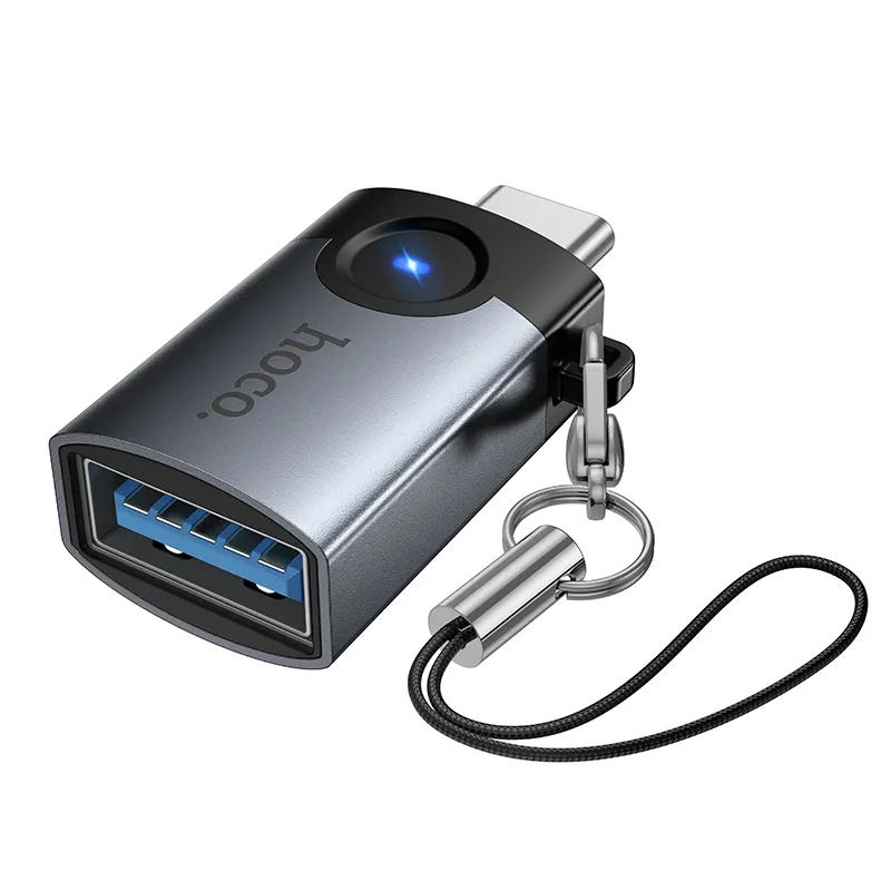 Adapter OTG USB C to USB A Hoco 3A UA46C gray - Image 5