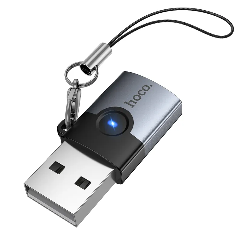 Adapter OTG USB A to USB C Hoco UA46B gray - Image 2