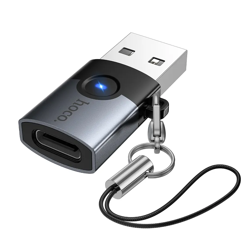 Adapter OTG USB A to USB C Hoco UA46B gray - Image 5