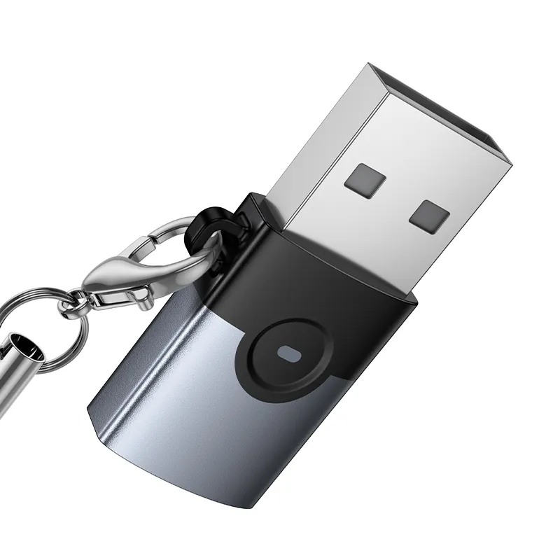 Adapter OTG USB A to USB C Hoco UA46B gray - Image 6