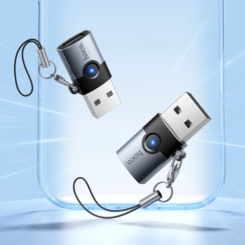 Adapter OTG USB A to USB C Hoco UA46B gray - Image 7