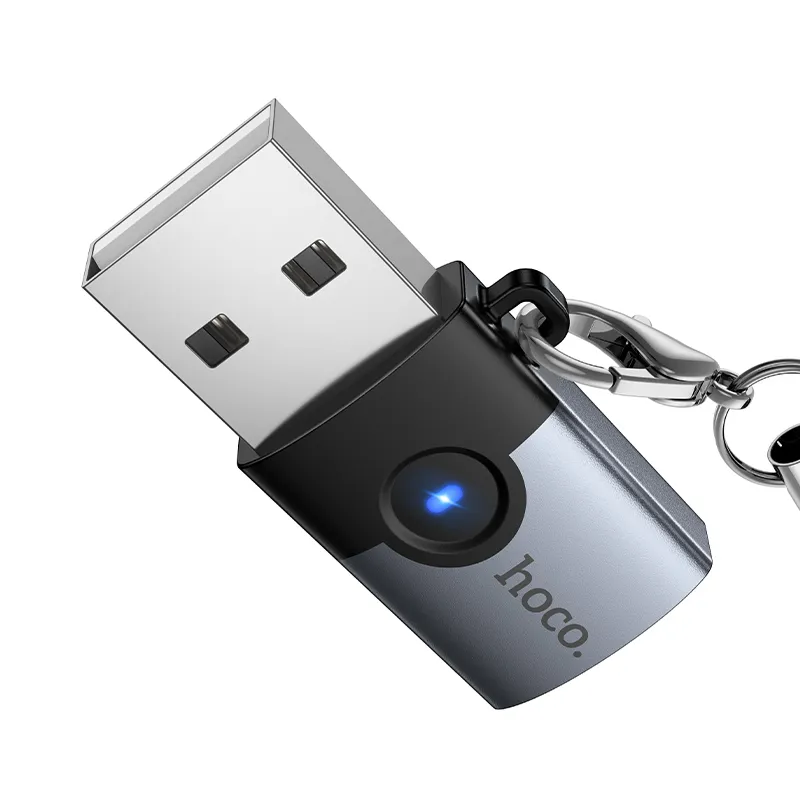 Adapter OTG USB A to USB C Hoco UA46B gray - Image 4