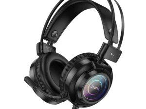 Wire headphones USB A + Jack 3,5 mm Hoco gaming 2 m W110 black