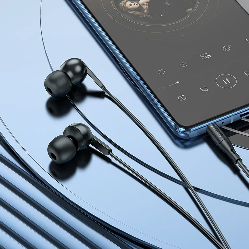 Wire earphones Jack 3,5 mm Hoco M124 black - 4. kép