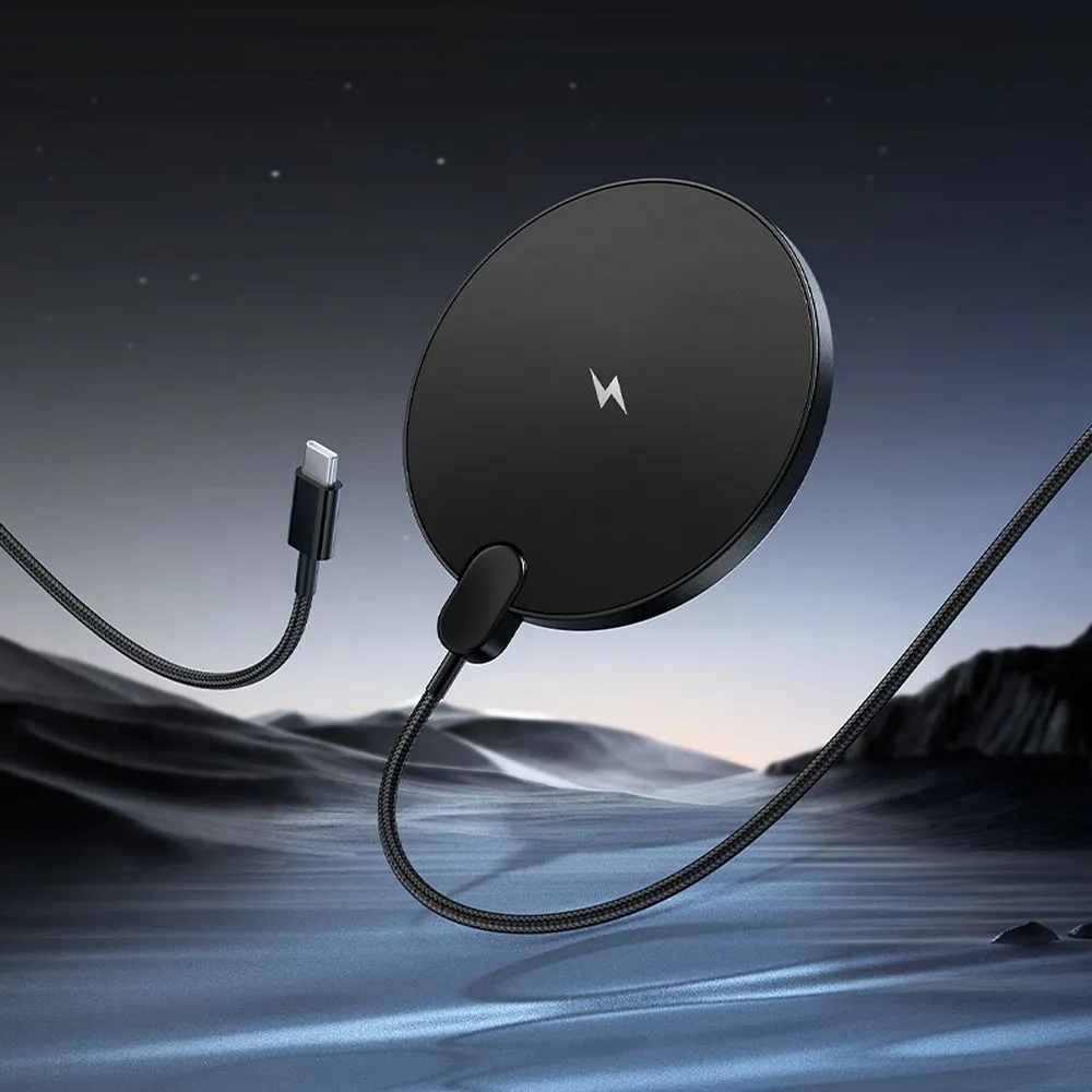 Wireless charger Hoco 15W with cable USB C and digital display CW62 black - 8. kép