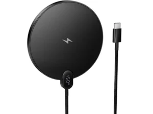 Wireless charger Hoco 15W with cable USB C and digital display CW62 black