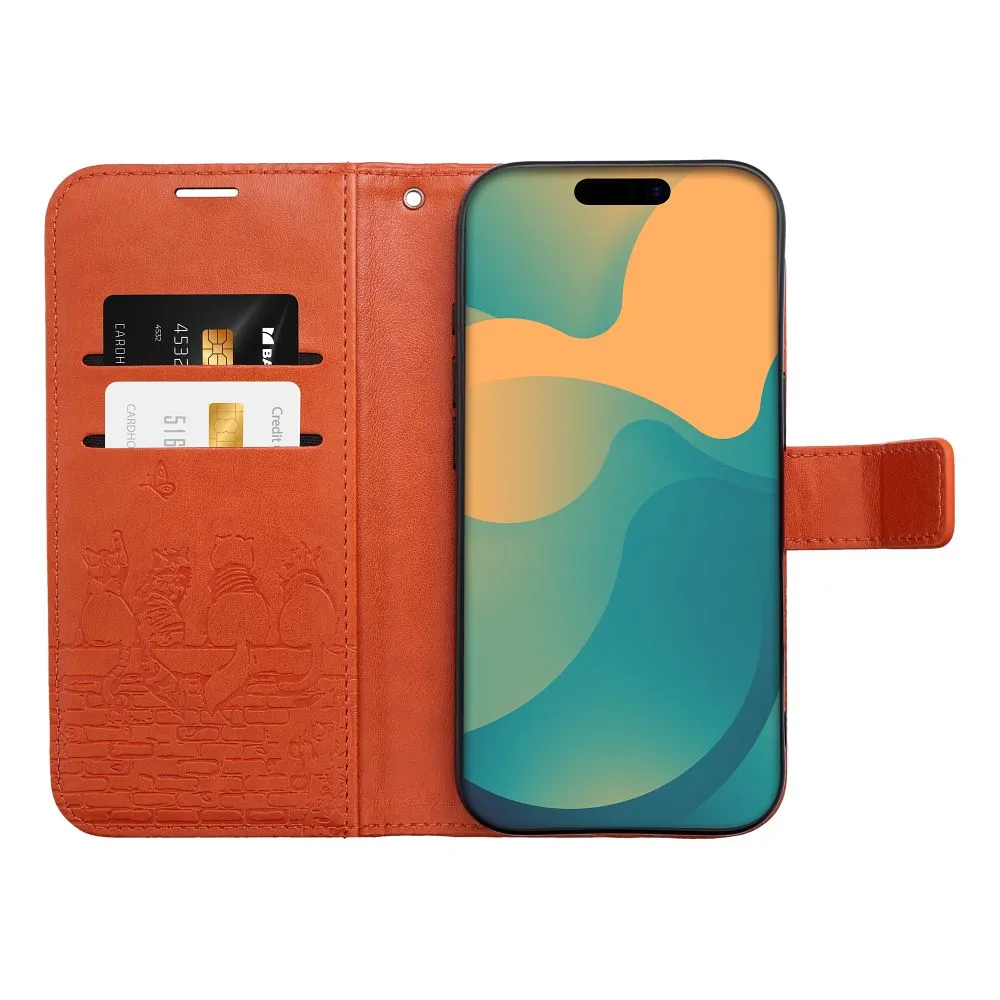 Flip case for iPhone 17 PRO MAX / 18 PRO MAX Mezzo Book cats brown - 2. kép