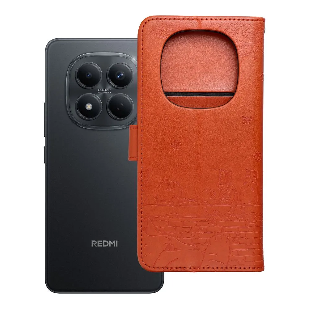 Flip case for Redmi NOTE 15 5G Mezzo Book cats brown