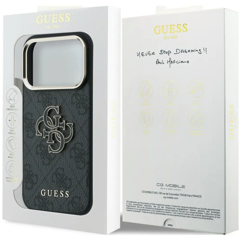 GUESS case for IPHONE 18 Pro / 17 Pro GUE005481 (PU FW Resin Logo) black - Image 8