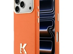 KARL LAGERFELD case for IPHONE 17 Pro compatible with MagSafe KLHMP17L5PGFKHGO (PU FW W/ KHead Logo) orange