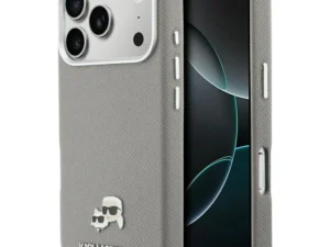 KARL LAGERFELD case for IPHONE 17 Pro compatible with MagSafe KLHMP17L6PFKCLG (PU FW W/ K&C Head Pin) gray