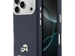 KARL LAGERFELD case for IPHONE 17 Pro compatible with MagSafe KLHMP17L6PFKCLB (PU FW W/ K&C Head Pin) blue