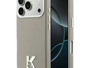 KARL LAGERFELD case for IPHONE 17 Pro compatible with MagSafe KLHMP17L5PGFKHGG (PU FW W/ KHead Logo) gray