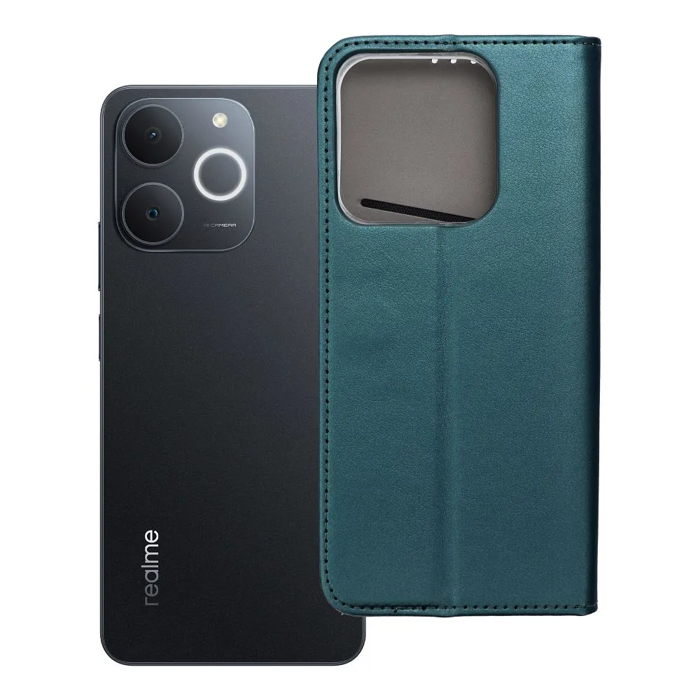 Realme NOTE 70 Smart Magneto sötétzöld flip tok