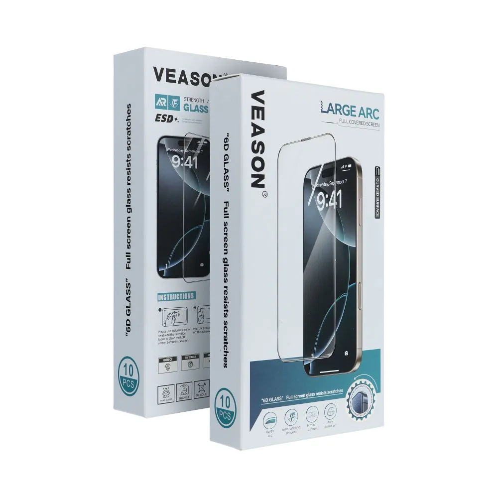 6D Veason Pro Glass (SET 10in1) - for Iphone 14 Pro black