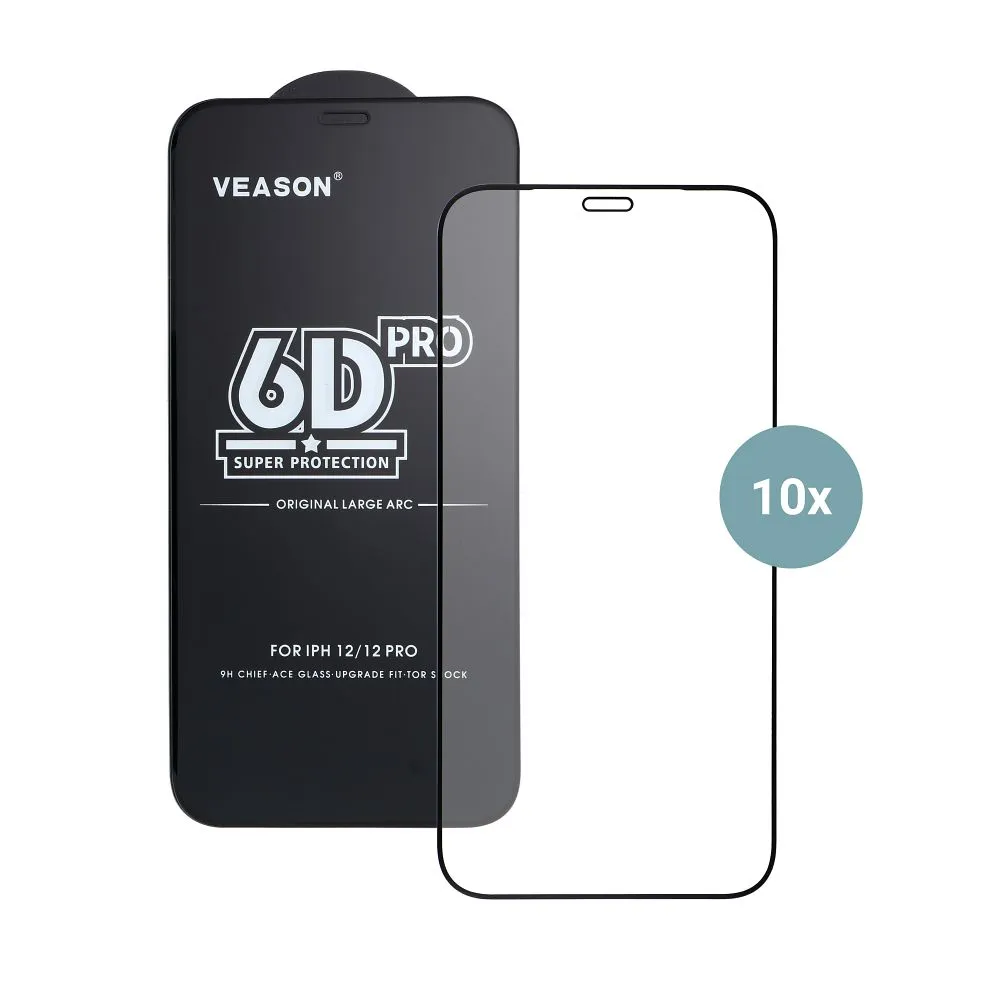6D Pro Veason Glass (SET 10in1) - for Iphone 17 Pro / 18 Pro black - Image 2