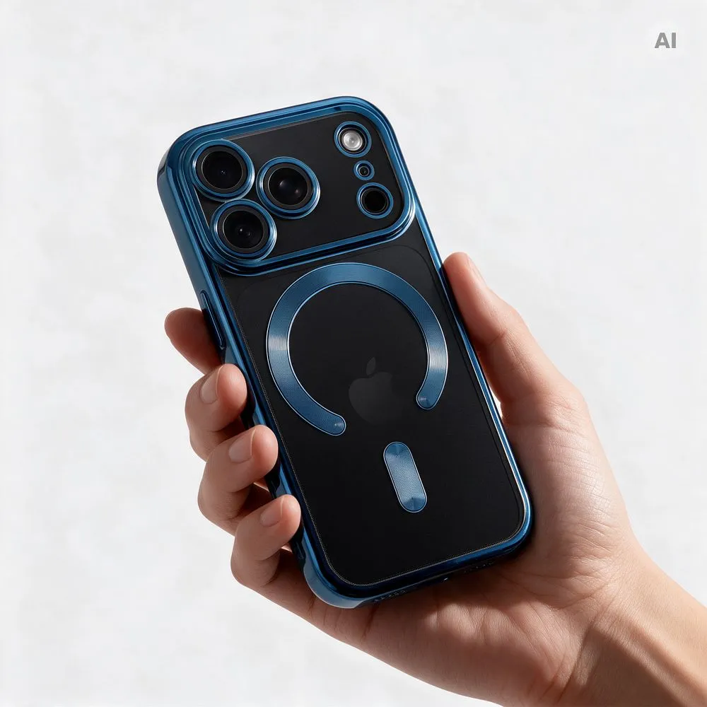 Case for iPhone 18 Pro Max / 17 Pro Max Electro Mag Cover compatible with MagSafe navy blue - Image 3