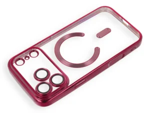 Case for iPhone 18 Pro Max / 17 Pro Max Electro Mag Cover compatible with MagSafe dark cherry