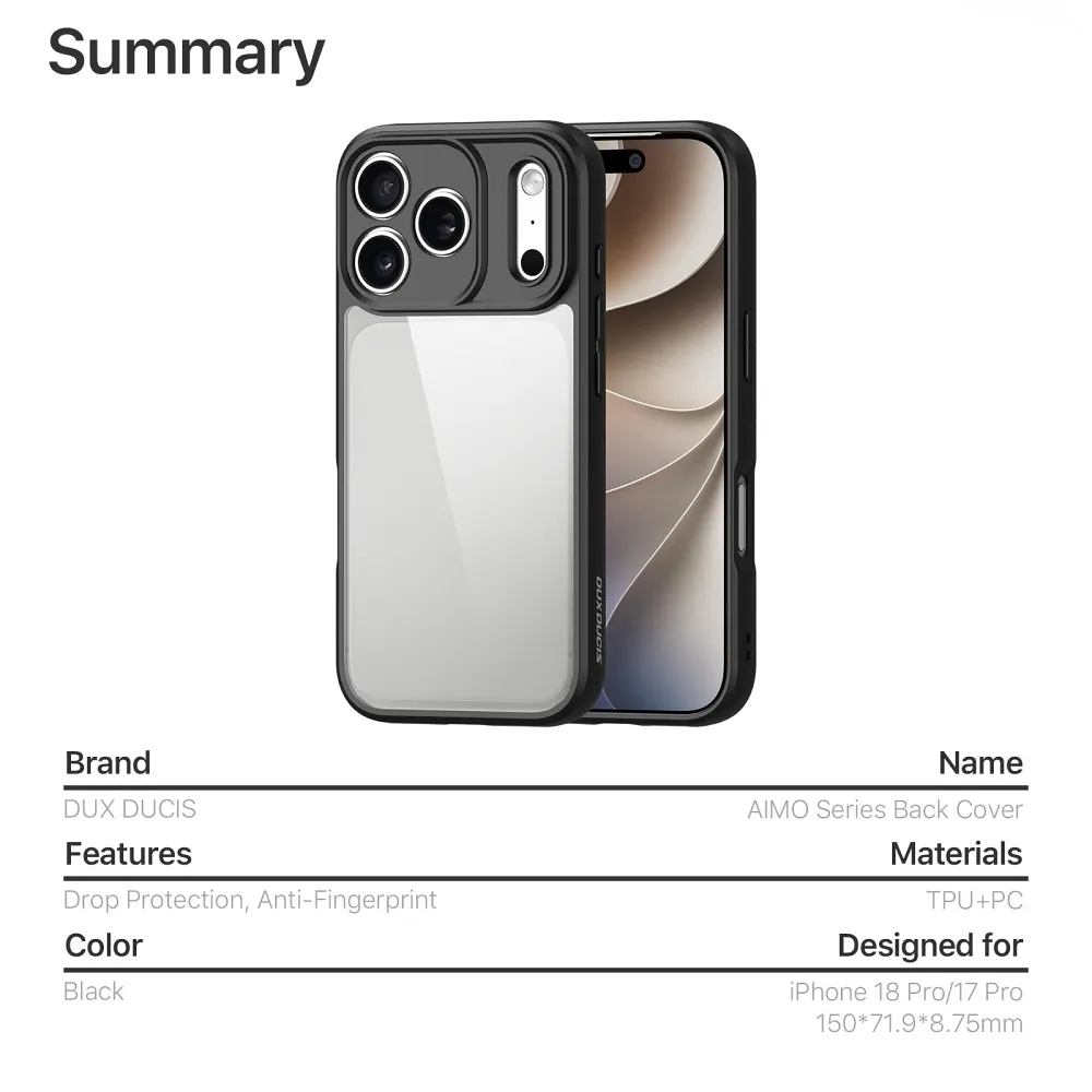 DUX DUCIS case AIMO for iPhone 18 Pro / 17 Pro black - Image 9