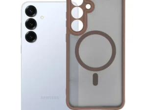 Case for Samsung S25 PLUS Full Matte Mag Cover compatible with MagSafe brown