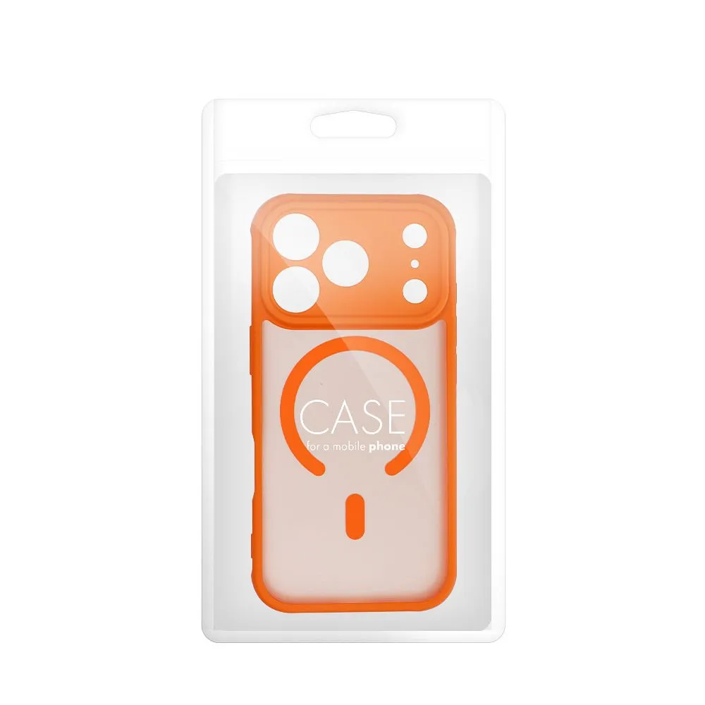 Case for iPhone 15 PRO Full Matte Mag Cover compatible with MagSafe orange - 4. kép