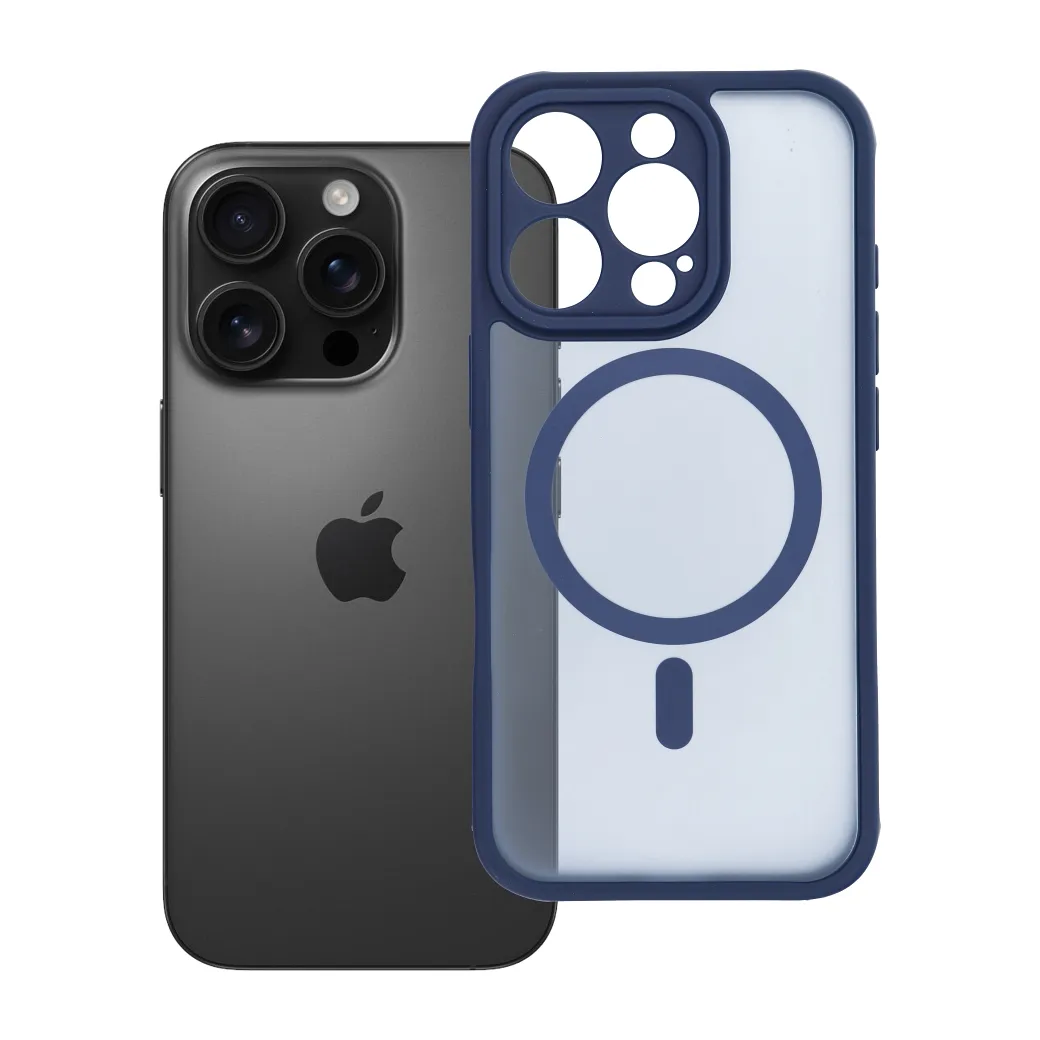 Case for iPhone 16 PRO Full Matte Mag Cover compatible with MagSafe blue